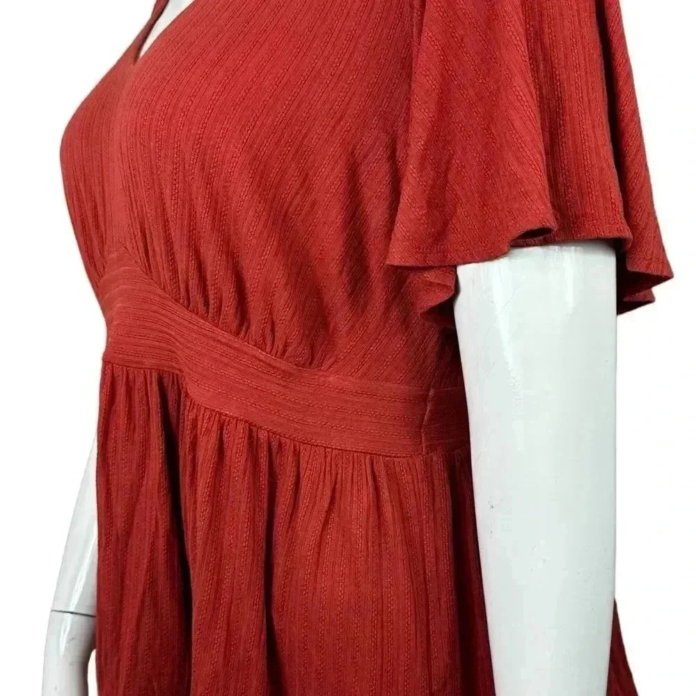 Torrid pointelle ribbed babydoll v neck top with size 1-1X/14-16 - Picture 5 of 10